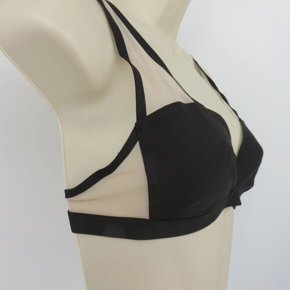 Victorias Secret Women Small Black Mesh Plunge Bralette Nylon Style 24492967 NEW - Picture 2 of 16